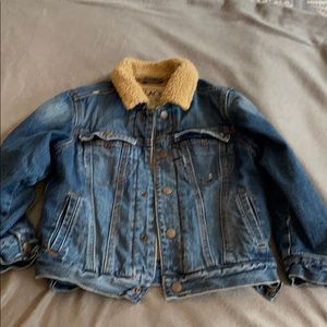 Fleece lined jean jacket size S 5/6